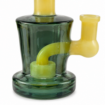 [4PC Bundle] 2 Amber Green 2 Dark Gray Yellow Mini Glass Water Pipe Set 6 Inch