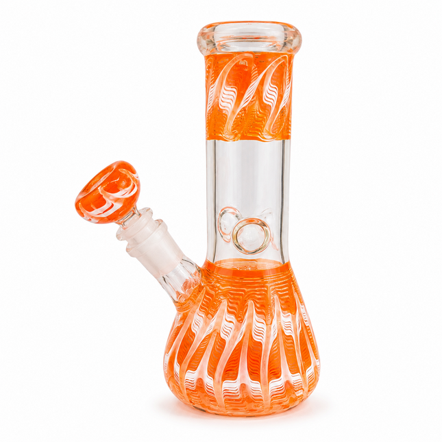 Sunset Blaze Orange 10-Inch Ice Catcher Glass Water Pipe with Bowl