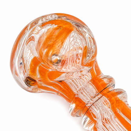 [2PC Bundle] Ocean Citrus Lace Glass Hand Pipes Blue Orange 3 Inch