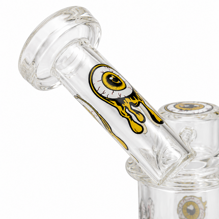 Yellow Microscope Eyeball Glass Water Pipe 14mm Bowl 6.5 inch