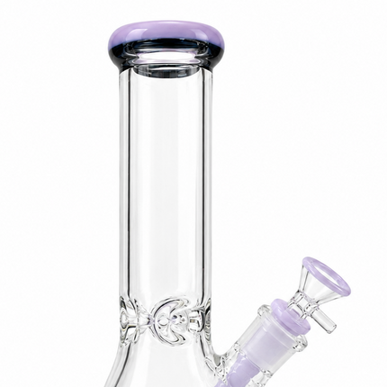 Milky Lavender Thick Glass Beaker Water Pipe Ice Catcher 14mm Bowl 10 inch
