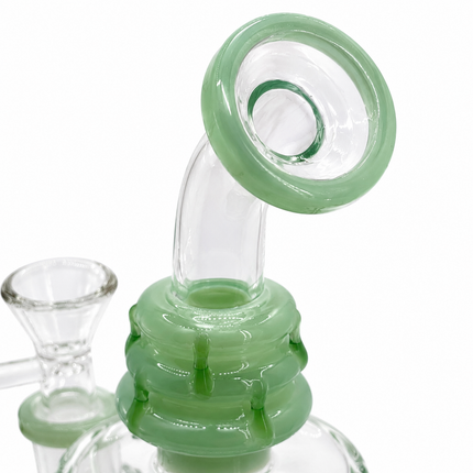 Mint Green Beehive Percolator 14mm Glass Bong with Bent Neck - 10 inch