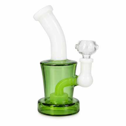 3PC Blue Emerald Amber Mix Disc Perc Water Pipe Set 14mm 6 Inches