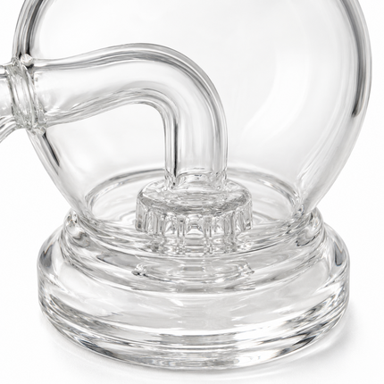 Green Accent Mushroom Skull Round Bubbler Round Glass Water Pipe 14mm - 6 inch
