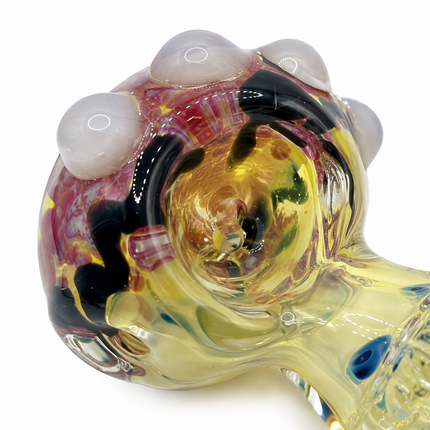 [2PC Bundle] Blueberry Crown Bubble Glass Hand Pipe Raised Dot 4.5 Inch
