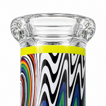 Mirage Yellow Psychedelic Straight Tube Glass Bong 14mm Bowl 10 Inch