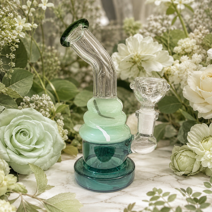 Mint Sprinkle Cupcake Disc Percolator Water Pipe 14mm Bowl 6 inch