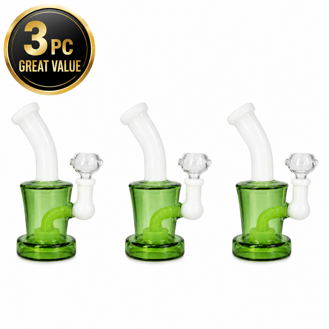 [3PC Bundle] Emerald Pearl Glow Drum Body Disc Perc Water Pipe 6 Inches
