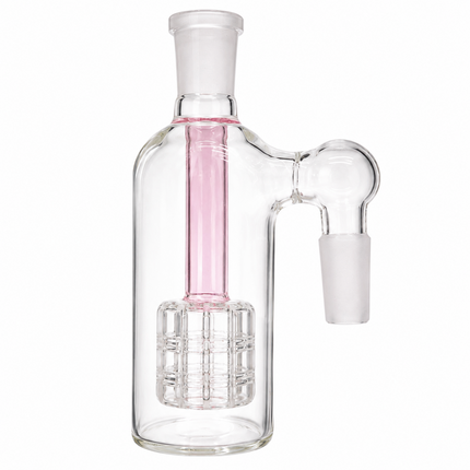 Pink 14mm Glass Ash Catcher Cage Percolator Clear 4.75 inch