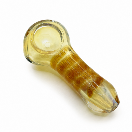 [2PC Bundle] Golden Caramel Handcraft Glass Pipes Amber Honey 3 inch
