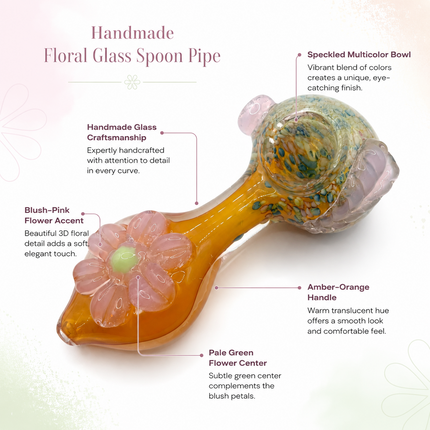 Sunset Blossom Garden High Quality Glass Hand Pipe Flower Design 4.5 Inch