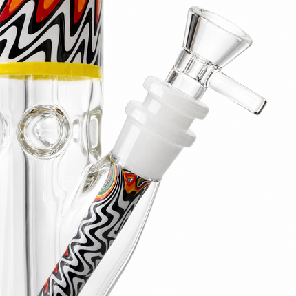 Mirage Yellow Psychedelic Straight Tube Glass Bong 14mm Bowl 10 Inch