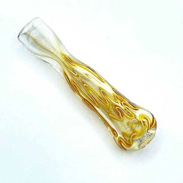 Topaz Swirl Glass Chillum Pipe – 3 Inch One Hitter Straight Pipe