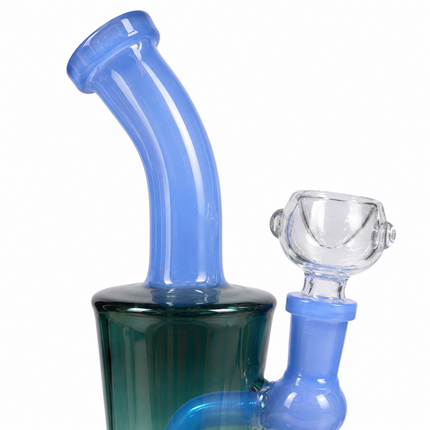 [3PC Bundle] Teal Green Dark Gray Disc Perc Water Pipe 14mm 6 Inches