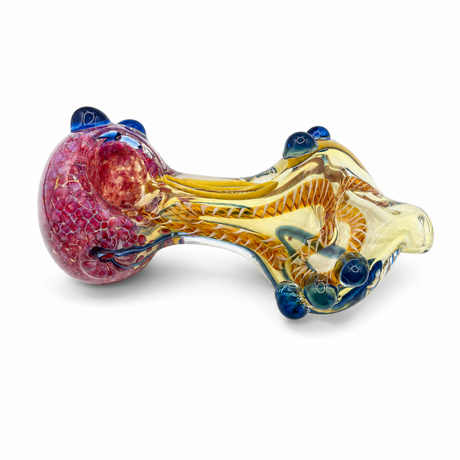 Cosmic Reef Handcraft Art Glass Pipe Pink Blue Swirl 4-4.5 inch