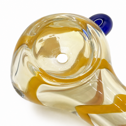[2PC Bundle] Honey Blush Spiral Glass Hand Pipes Amber Pink Clear 3 Inch
