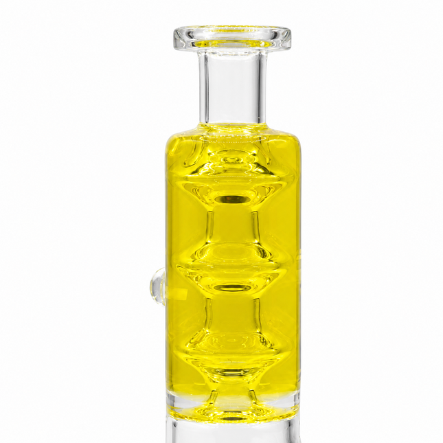 Yellow Glycerin Freezer Liquid Glass Bong – 7 Inch with Cooling Chamber