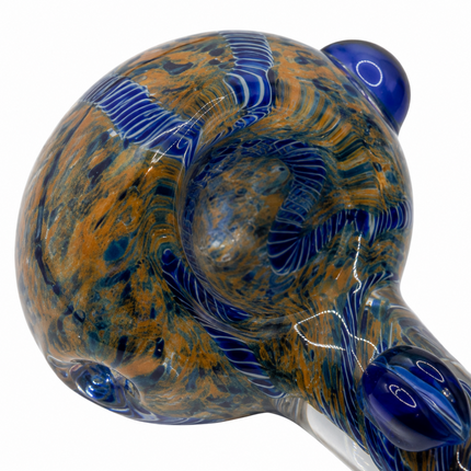 [2PC Bundle] 4 Inch Dragon Coil Glass Hand Pipe Raised Jewel Swirl Design