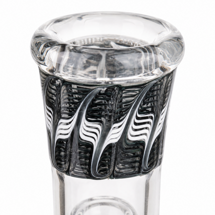 Midnight Zebra Black 10-Inch Ice Catcher Glass Water Pipe with Bowl