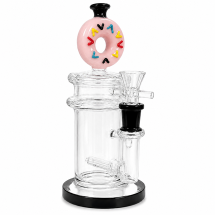 Pink Donut Diffuser Percolator Glass Water Pipe 14mm Bowl 8.5 inches
