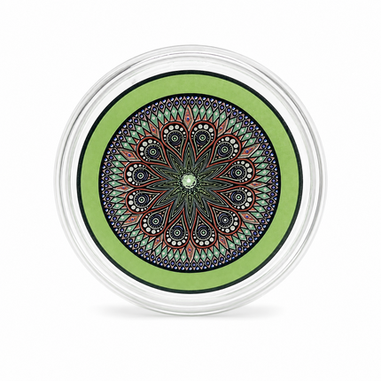 Sage Mandala Mint Sphere Glass Bong Disc Percolator 14mm Bowl 7 Inch