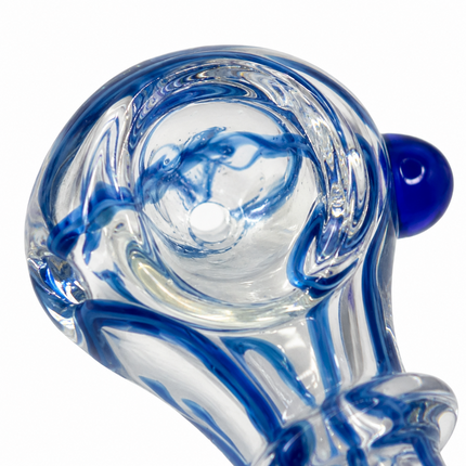 [2PC Bundle] Classic Ribbon Swirl Glass Hand Pipe Set 4 Inch Assorted Colors