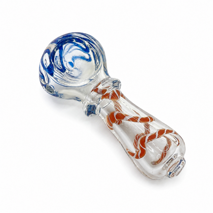 [2PC Bundle] Sapphire Caramel Coil Handcraft Glass Pipes 3 inch
