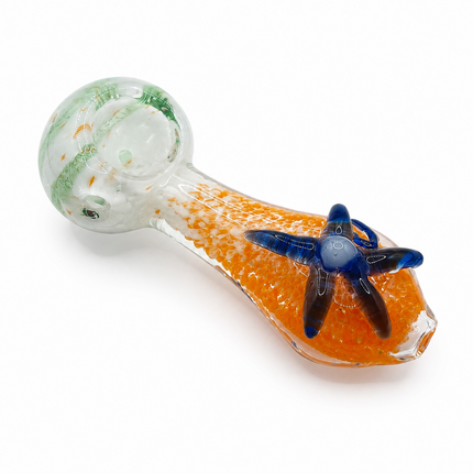 Sunset Starfish Handcraft Glass Pipe Orange Blue Art 4-4.5 inch