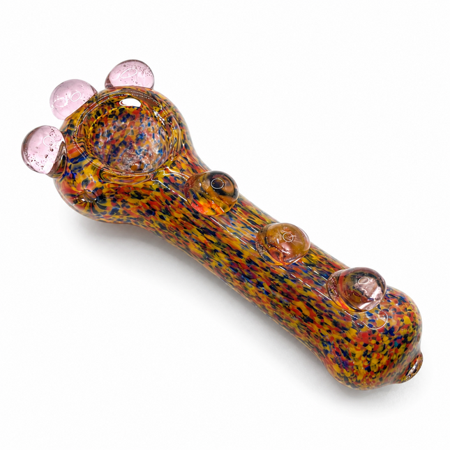 Sunburst Confetti Handcraft Glass Spoon Pipe Multicolor Speckled 4.5 inches