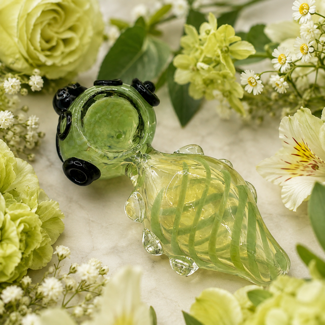 Octopus Invasion Emerald Spiral High Quality Glass Hand Pipe Green 4.5 Inch