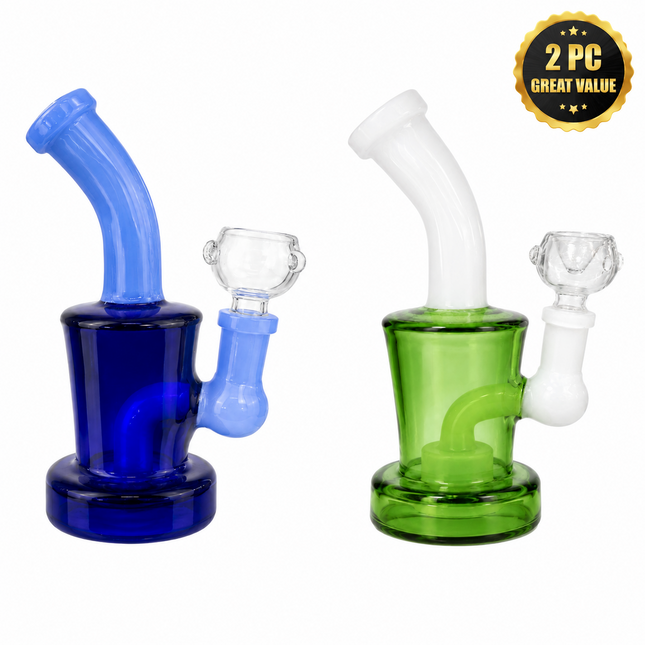 [2PC Bundle] Midnight Frost + Emerald Pearl Bong Disc Perc 6 Inch