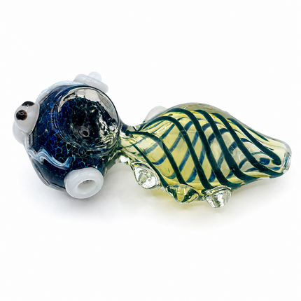 Octopus Invasion Midnight Ocean Coil High Quality Glass Hand Pipe 4.5 Inch