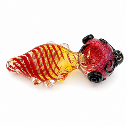Octopus Invasion Scarlet Rib Cage High Quality Glass Hand Pipe 4.5 Inch