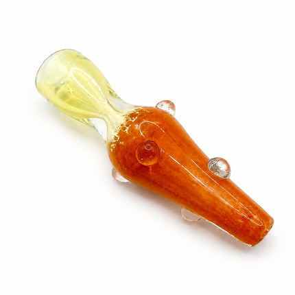 [2PC Bundle] Sapphire Amber Handcraft Glass Chillum Pipes Blue Orange 3~3.5 inch