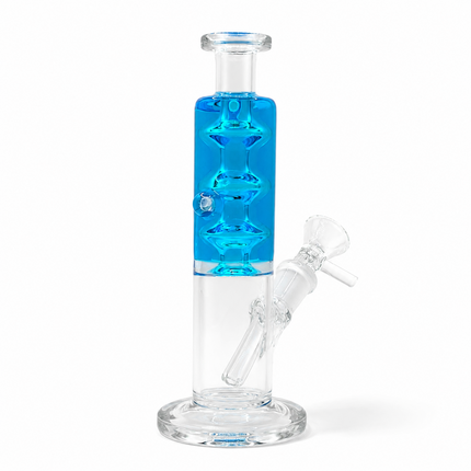 Blue Glycerin Freezer Liquid Glass Bong – 7 Inch with Cooling Chamber
