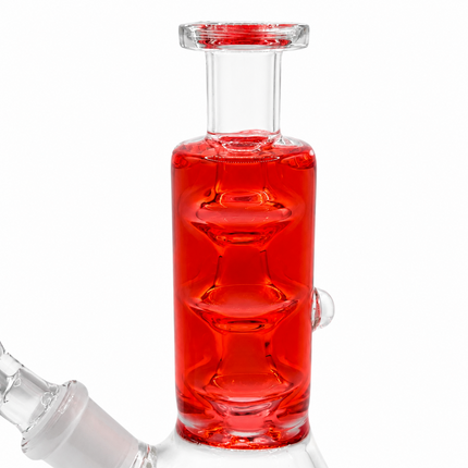 Crimson Glycerin Stack Glass Water Pipe with Clear Beaker Base – 6 Inch