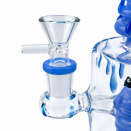 Blue Beehive Percolator 14mm Glass Bong with Bent Neck - 10 inch