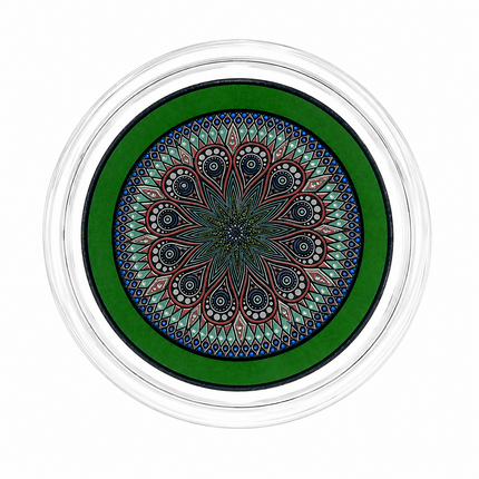 Emerald Mandala Green Sphere Glass Bong Disc Percolator 14mm Bowl 7 Inch