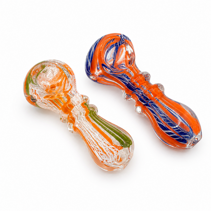 [2PC Bundle] Citrus Patriot Twist Glass Hand Pipes Multicolor 3 Inch