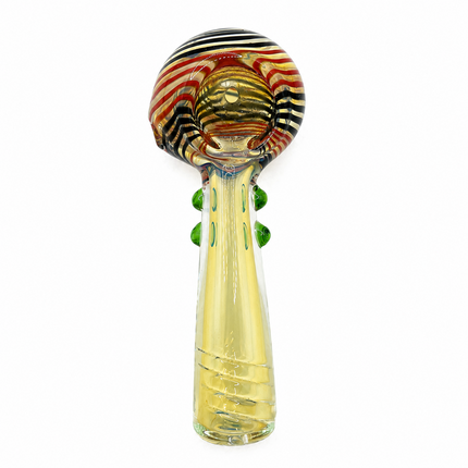 Crimson Harvest Swirl Thick Glass Spoon Hand Pipe - 4.5 Inch