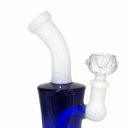 [2PC Bundle] Blue Midnight Frost Drum Body Disc Perc Water Pipe 14mm 6 Inches