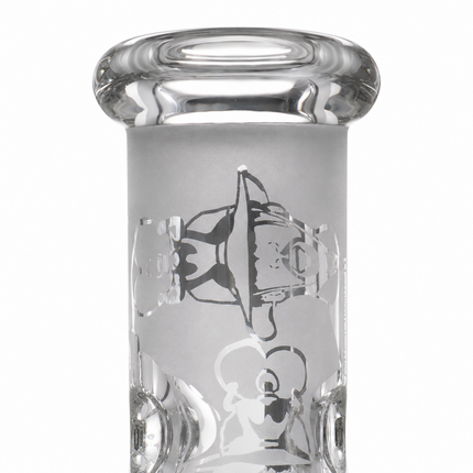 Frost Heart Character Silver Chrome Ice Catcher Glass Water Pipe 14mm - 10 Inch
