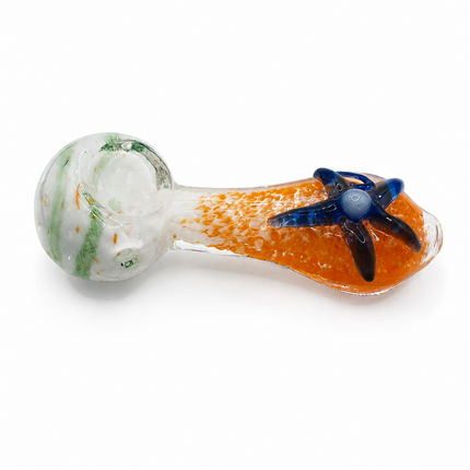 Sunset Starfish Handcraft Glass Pipe Orange Blue Art 4-4.5 inch