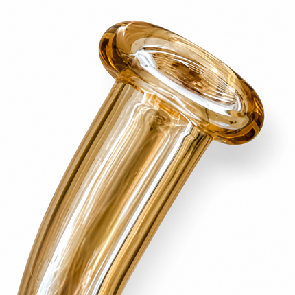 Gold Chrome Tri Beaker Glass Water Pipe with Perc with 14mm Bowl