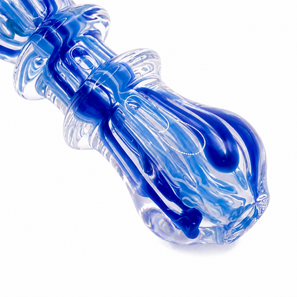 [2PC Bundle] Ocean Citrus Lace Glass Hand Pipes Blue Orange 3 Inch