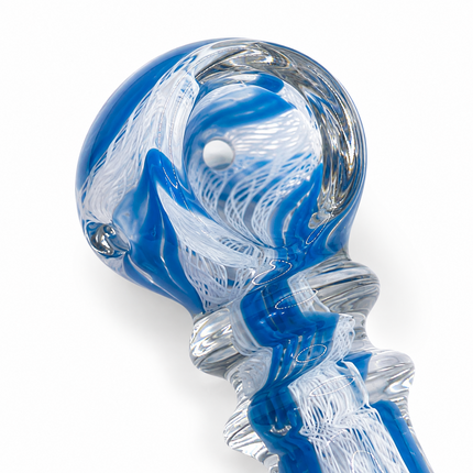 [2PC Bundle] Berry Ice Glass Hand Pipes Red Blue Aqua Swirl 3 Inch