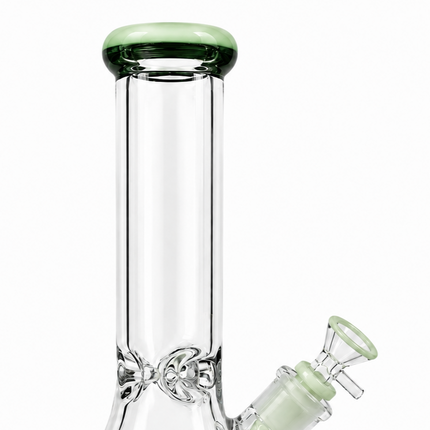 Milky Green Thick Glass Beaker Water Pipe Ice Catcher 14mm Bowl 10 inch