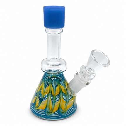 Sky Blue Lagoon 14mm Mini Beaker Glass Water Pipe Straight Neck