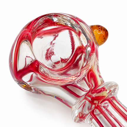 [2PC Bundle] Red Lime Glow Swirl Glass Hand Pipe Set Assorted Colors 3inch