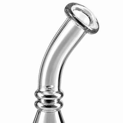 Silver Chrome Tri Beaker Glass Water Pipe with Perc with 14mm Bowl